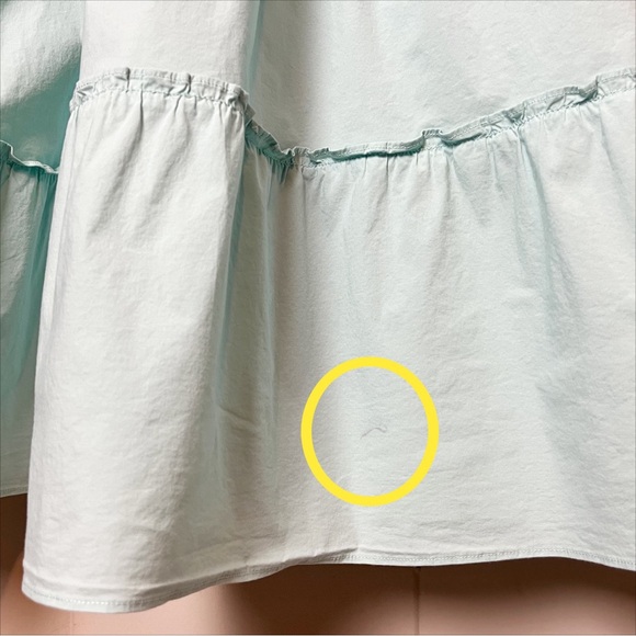 Hill House Home Ellie Nap Dress XS Bay Blue poplin stretch cotton ruffle midi - Picture 11 of 11